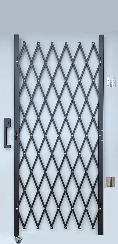Folding Security Gate - 81" H x 38" to 110" W | Black and White
