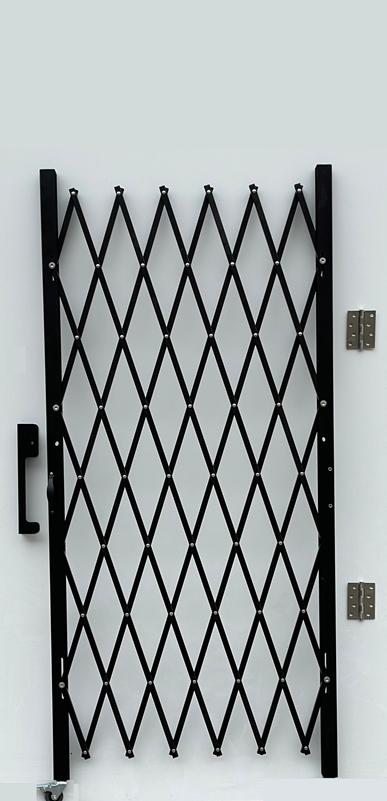 Folding Security Gate - 66" H x 48" to 90" W | Black or White