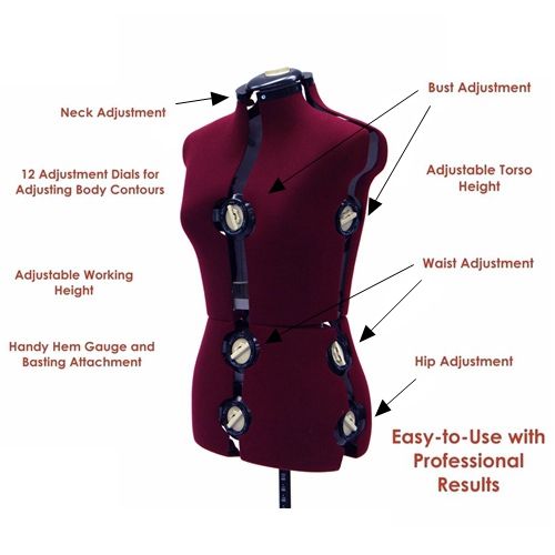 JF-FH2/ 12-Dial Fabric-Backed Small Adjustable Dress Form