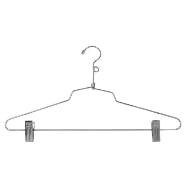 16" LONG Steel Suit Hanger with Pant Clips - 16"