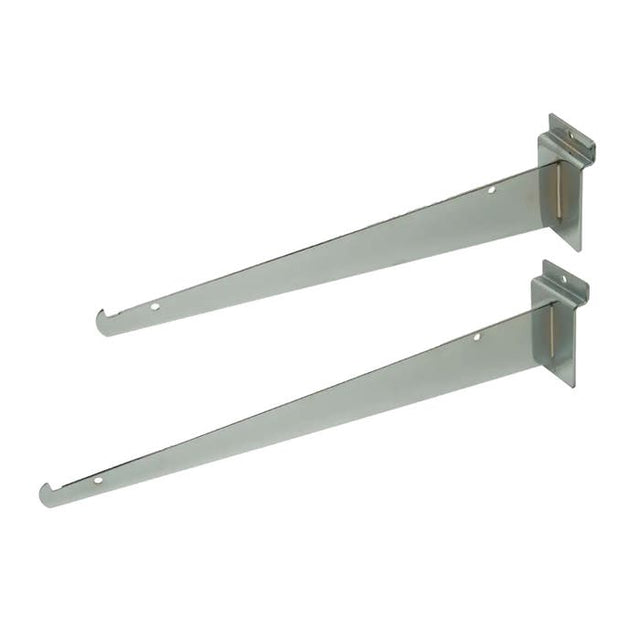 Shelf Brackets for Slatwall - Satin Chrome