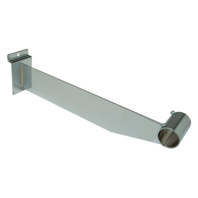 12" Long Bracket for Round Hangrail Tubing for Slatwall
