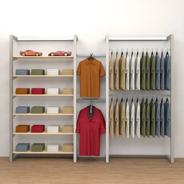 Double Alta Wall Unit With Shelving & Hanging Retail Display Kit 6
