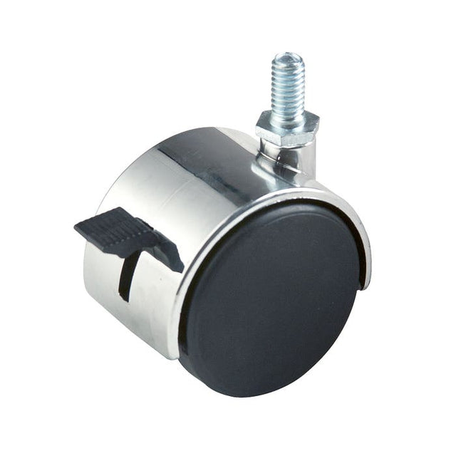 2" Plastic Twin Wheel Caster W/ Locking Brake W/ 5/8" Stem