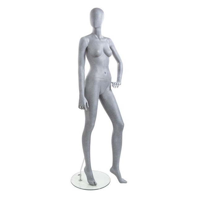 Female Mannequin - Oval HEAD, Left Hand on HIP, Left Leg Forward