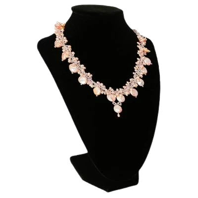 Présentoir à colliers en velours noir, présentoir à bijoux