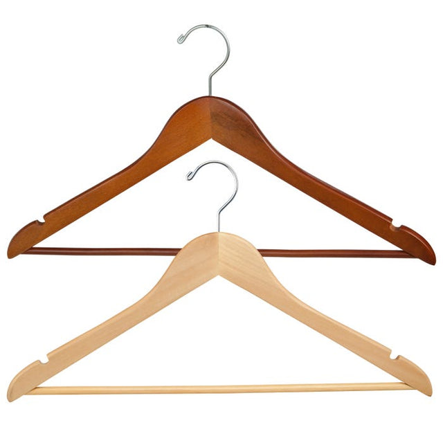Wooden Wishbone Suit Hanger With Pants Bar - 17" Long