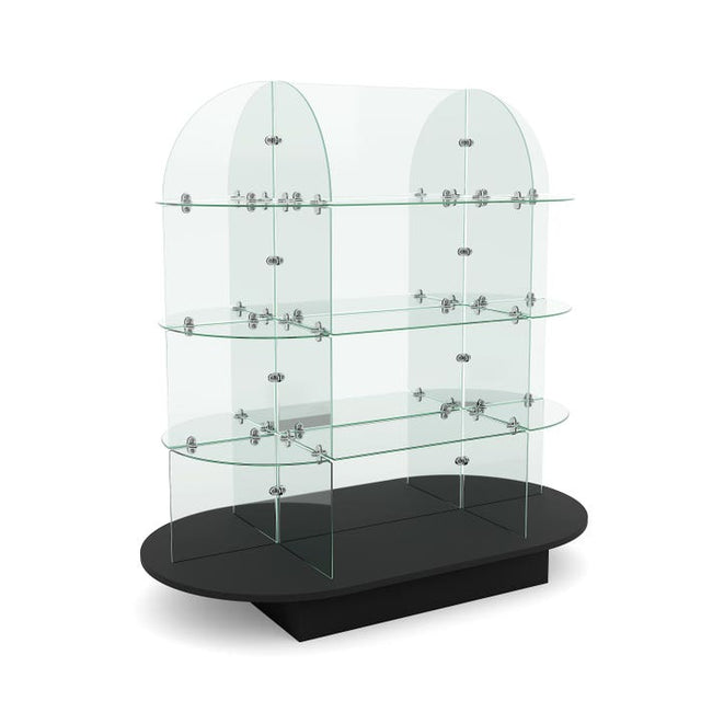 Glass Merchandiser With Oval Base