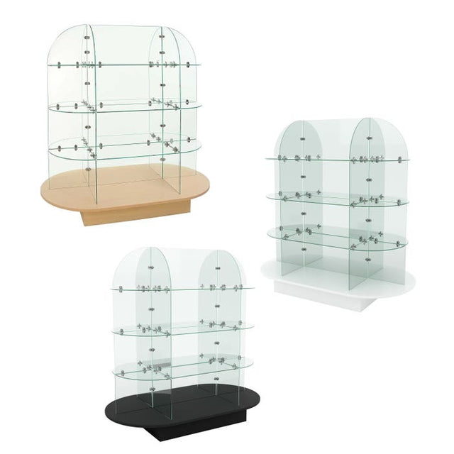 Glass Merchandiser With Oval Base