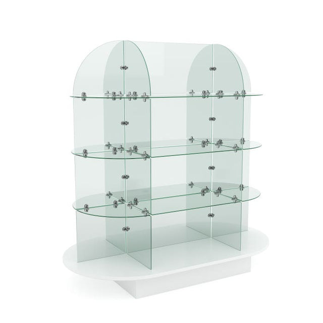 Glass Merchandiser With Oval Base