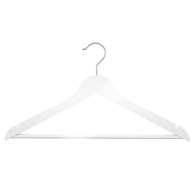 17" Long Flat Wooden Suit Hanger With Pant Bar