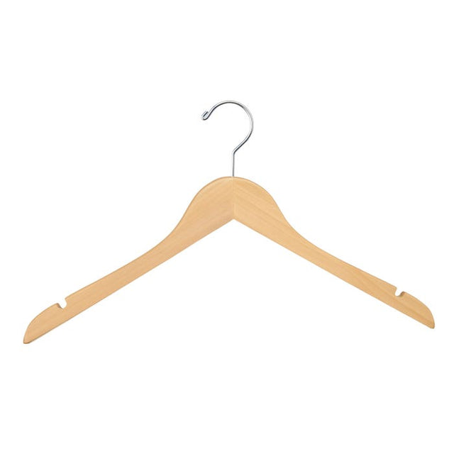 17" Flat Blouse & Dress Hanger W/ Chrome HOOK, No Bar
