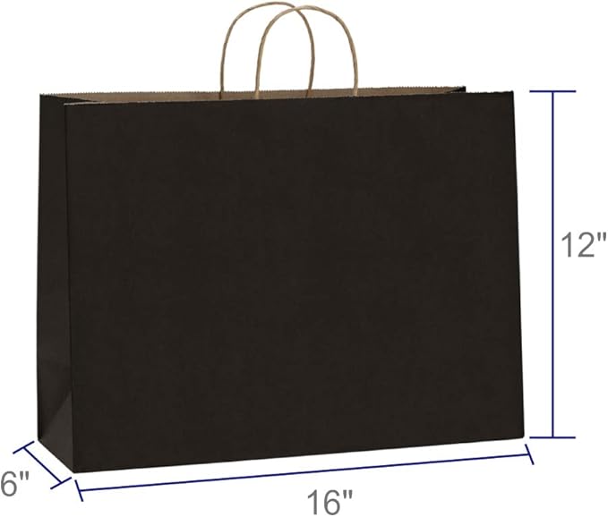 Recycled Kraft Paper Bags With Handles Black