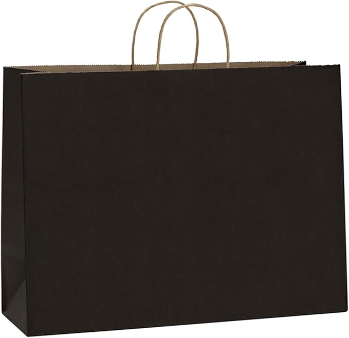 Recycled Kraft Paper Bags With Handles Black