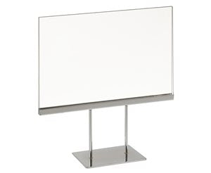 PK711 /  Acrylic Sign Holder w/ Base (4" stems) 11"W x 7"H