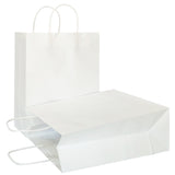 Recyclable Kraft Paper Bags Twisted Paper Handles White