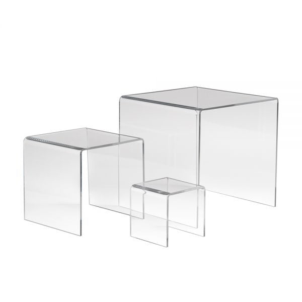 Lot de 3 supports d'affichage en acrylique (3", 4", 5") – Transparent