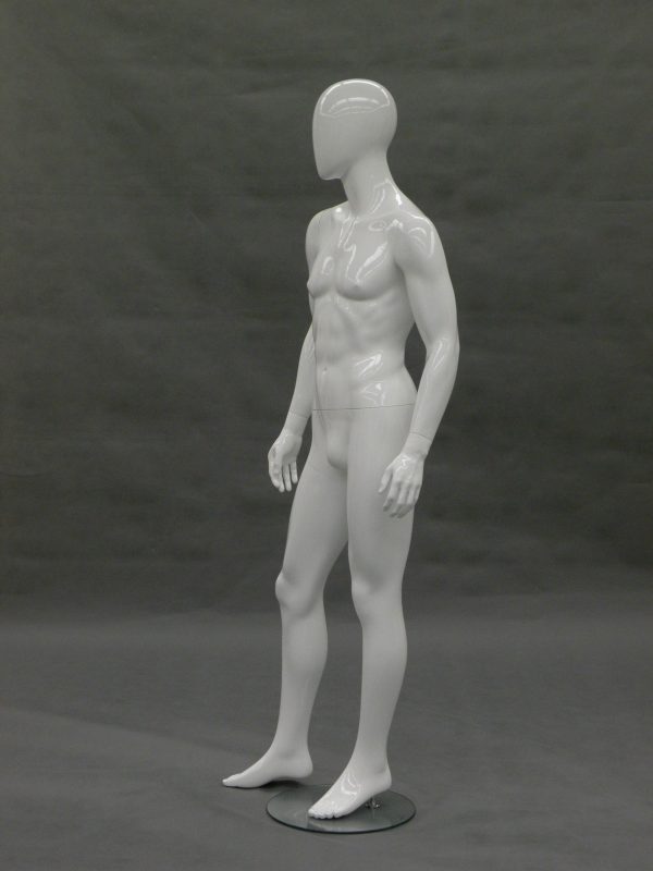 SDMD-GM53W1 / Mannequin homme blanc brillant à tête d'œuf