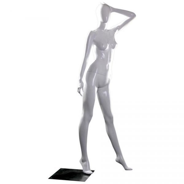 SDMZ-LISA13EG/ Mannequin tête d'œuf blanc brillant