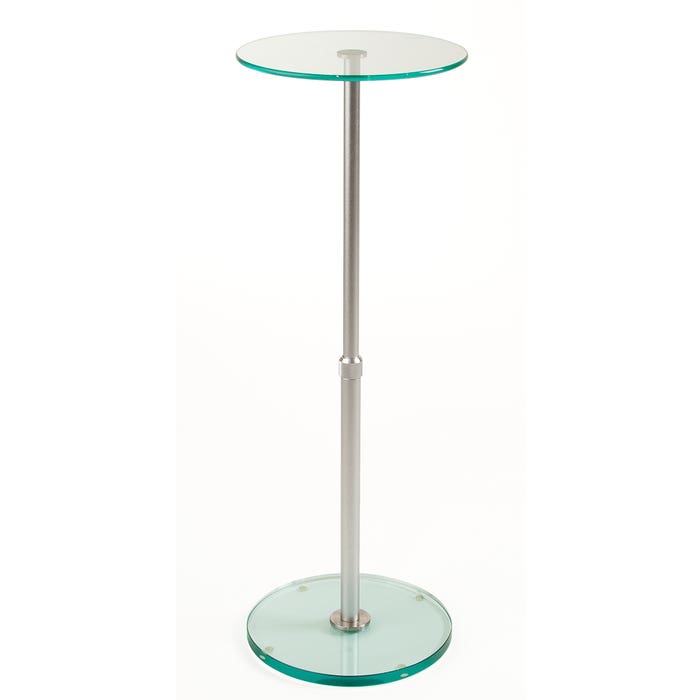 32"H - 48"H Adjustable Round Glass Pedestal