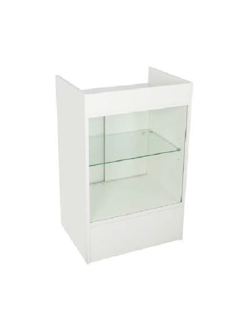 Cash Register Stand w/ Glass Front White