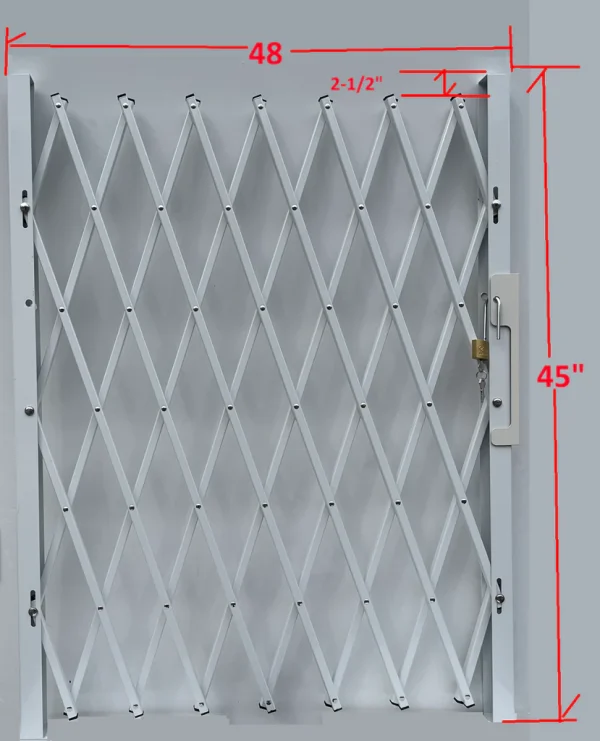 Portail de sécurité pliable de 45 po de hauteur, 45 po de hauteur, 48 po de largeur