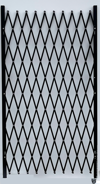 Folding Security Gate - 81" H x 38" to 110" W | Black and White