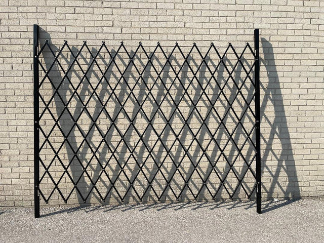Folding Security Gate - 81" H x 38" to 110" W | Black and White