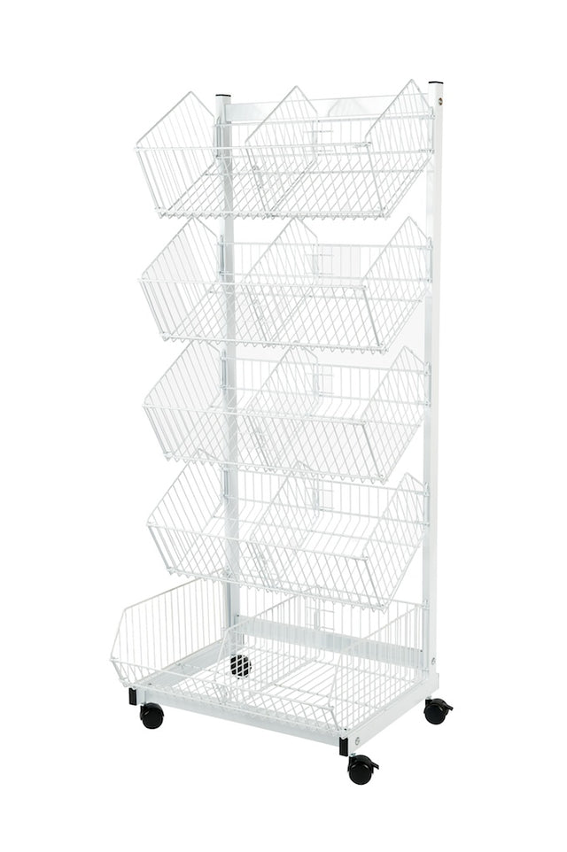 5 Tier White Wire Basket