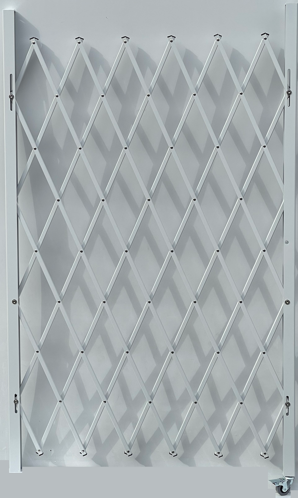 Folding Security Gate - 66" H x 48" to 90" W | Black or White