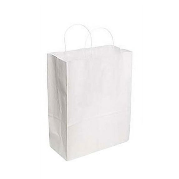 Recycled Kraft Paper Bags Twisted Paper Handles White