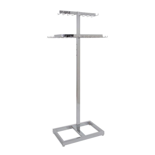 Deluxe 2-TIER Retail Belt & Tie Display - 46 Hooks – Chrome