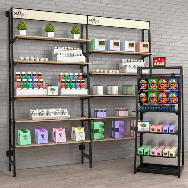 Aspect Add-On Kit for Large Double-Sided Freestanding Merchandiser for Retail Display