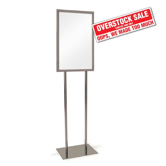 14" X 22" Bulletin Sign Holder W/ Flat Base - Chrome