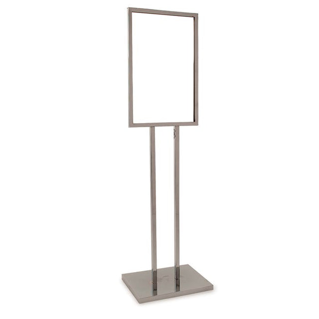 14" X 22" Bulletin Sign Holder W/ Extra-heavy Raised Base - Chrome