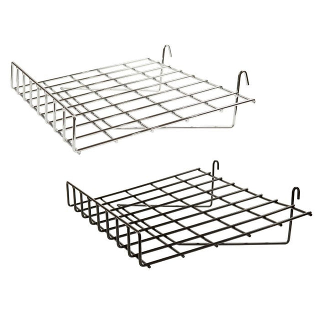 1/4" Wire Slant Shelf With Front Lip for Grid Panel