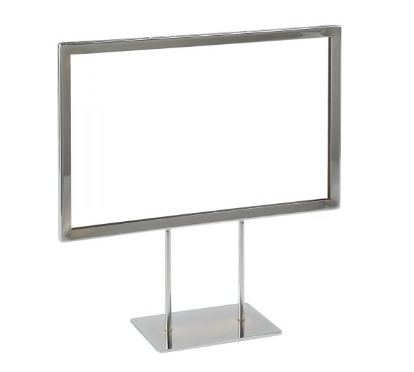 SDMCP711 / 11"W x 7"H Sign Holder with 2 4" Stems and Flat Base