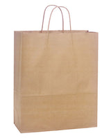 Sacs de courses 100 % papier recyclé | Kraft brun | Poignées en papier torsadé