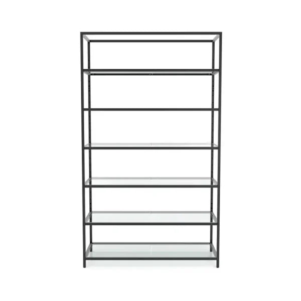 Freestanding Retail Shelf Merchandiser w/ Adjustable Glass Shelves