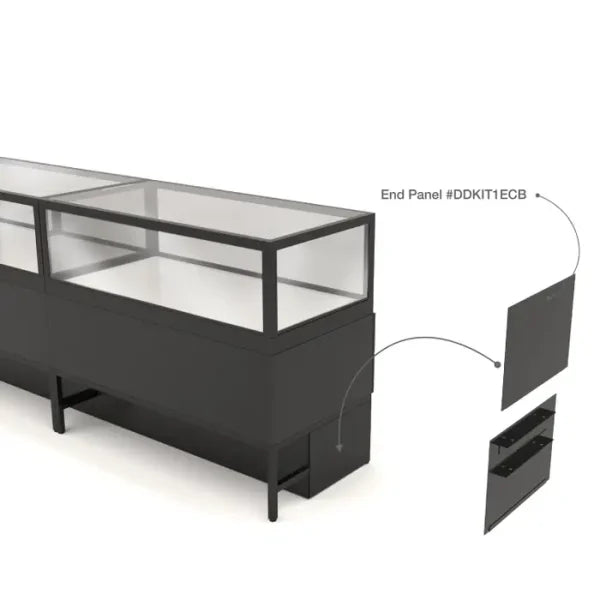 Panneaux de confidentialité pour vitrine de luxe avec tiroirs de rangement