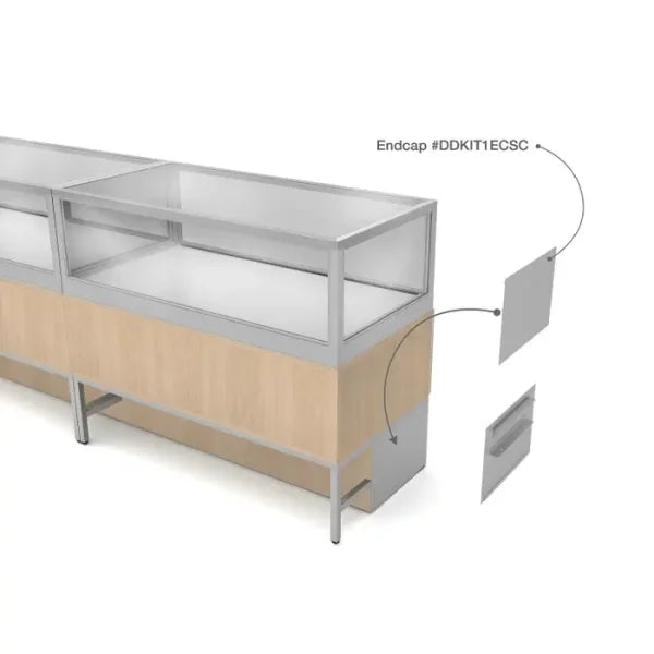 Panneaux de confidentialité pour vitrine de luxe avec tiroirs de rangement