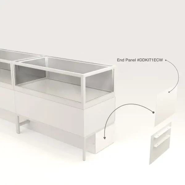 Panneaux de confidentialité pour vitrine de luxe avec tiroirs de rangement