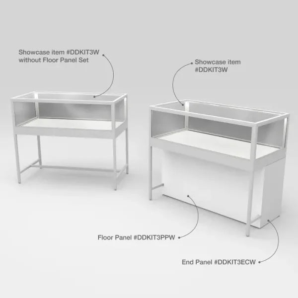Privacy Panels for Deluxe Glass Showcase Display Cabinet