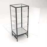 Glass Showcase Tower w/4 Adjustable Glass Shelves