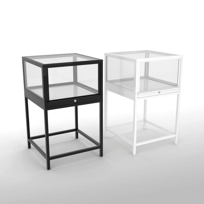 Deluxe 24" Square Corner Pedestal Glass Showcase