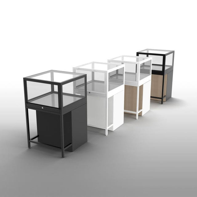 Privacy Panels for Deluxe 24" Square Corner Pedestal Glass Showcase