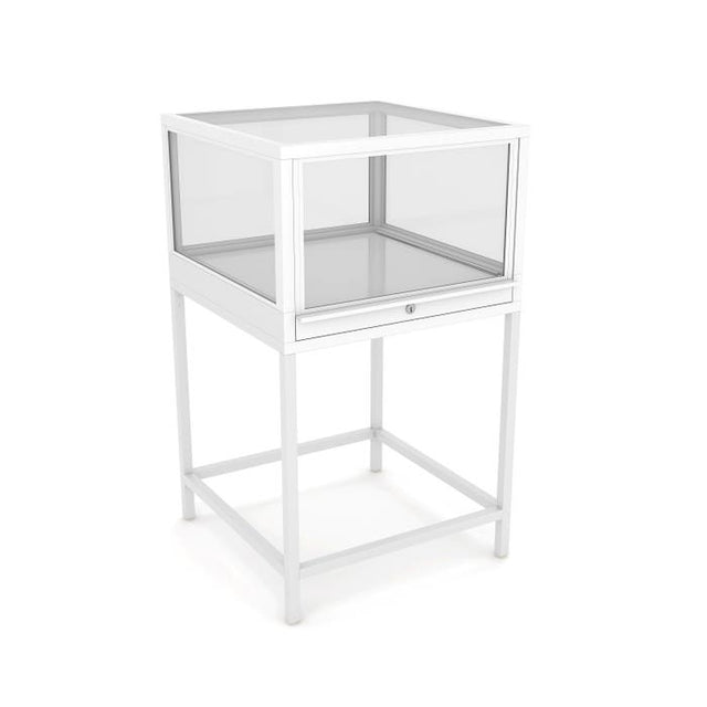 Deluxe 24" Square Corner Pedestal Glass Showcase