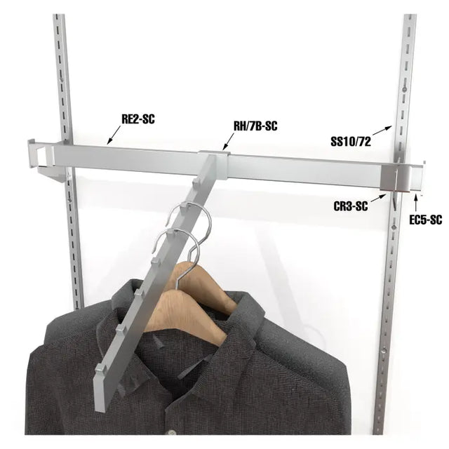 Rectangular Tubing Hangrail - Satin Chrome