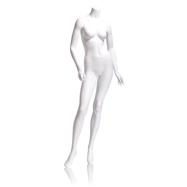 Female Mannequin - HEADLESS, Arms Slightly BENT, Turned at WAIST, Right Leg Forward