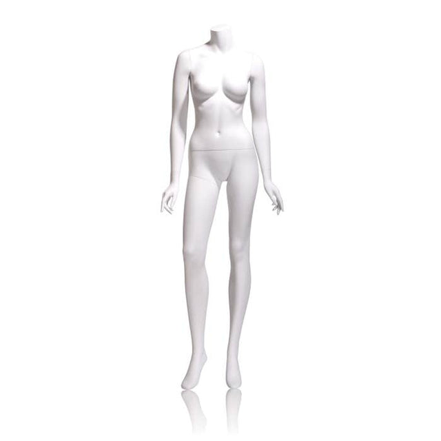 Female Mannequin - HEADLESS, Arms by SIDE, Right Leg Slightly Forward